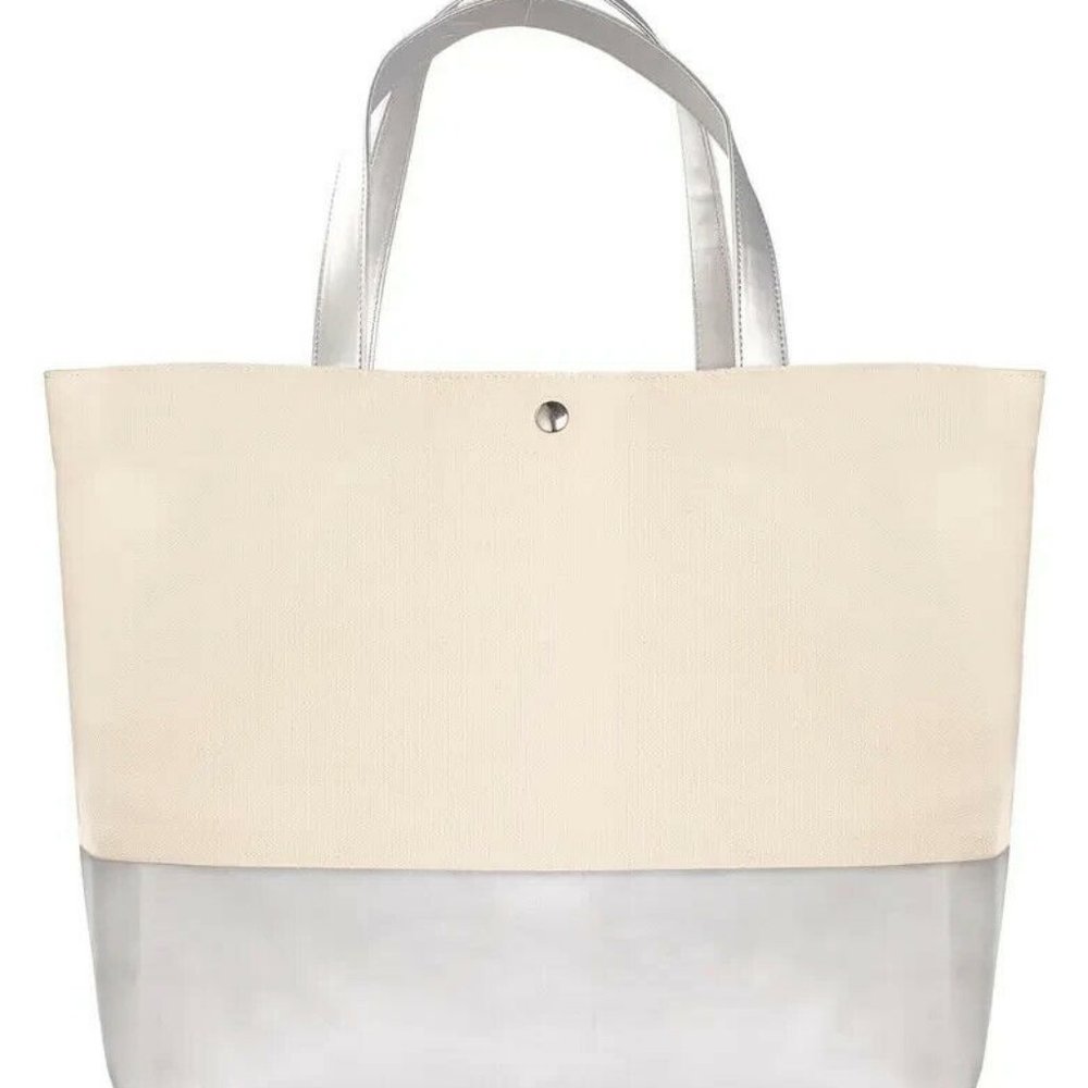 Cathy's Concepts Personalized " D " Silver Metallic Color Dipped Tote Bag